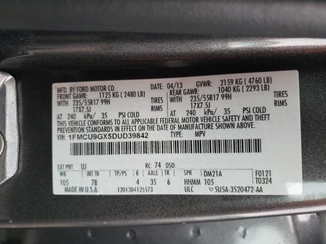 Photo 9 VIN: 1FMCU9GX5DUD39842 - FORD ESCAPE SE 