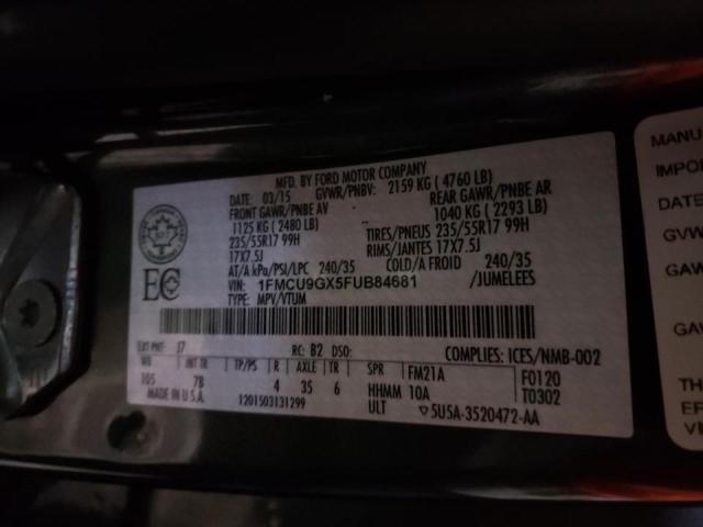 Photo 9 VIN: 1FMCU9GX5FUB84681 - FORD ESCAPE SE 