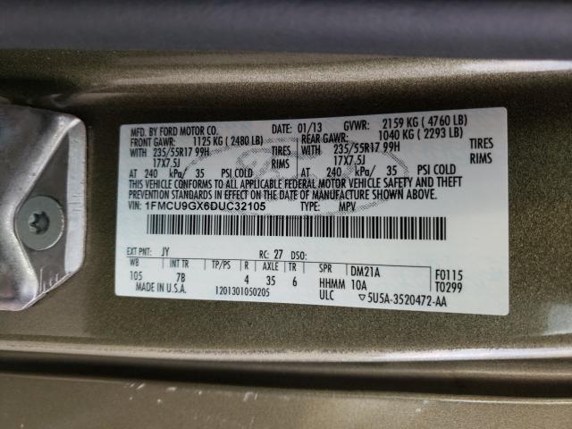 Photo 9 VIN: 1FMCU9GX6DUC32105 - FORD ESCAPE SE 