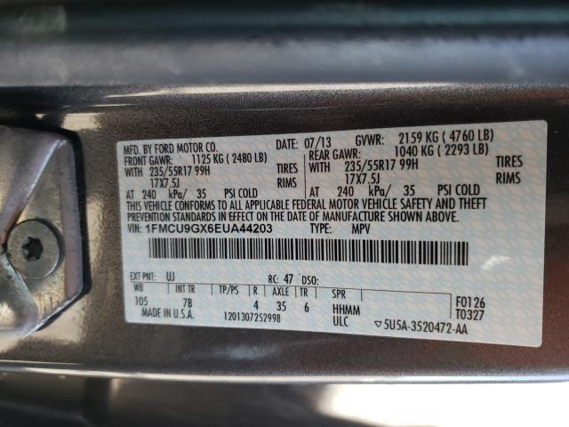 Photo 9 VIN: 1FMCU9GX6EUA44203 - FORD ESCAPE SE 