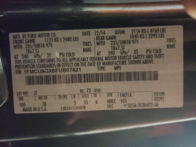 Photo 11 VIN: 1FMCU9GX6FUB07821 - FORD ESCAPE SE 