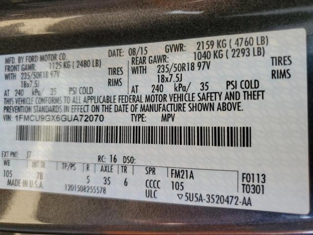 Photo 11 VIN: 1FMCU9GX6GUA72070 - FORD ESCAPE SE 