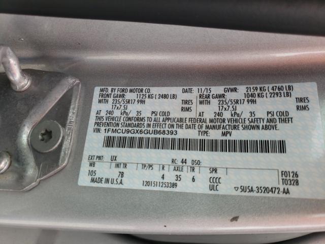 Photo 9 VIN: 1FMCU9GX6GUB68393 - FORD ESCAPE SE 