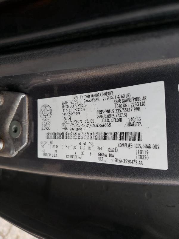 Photo 9 VIN: 1FMCU9GX7DUD59865 - FORD ESCAPE SE 