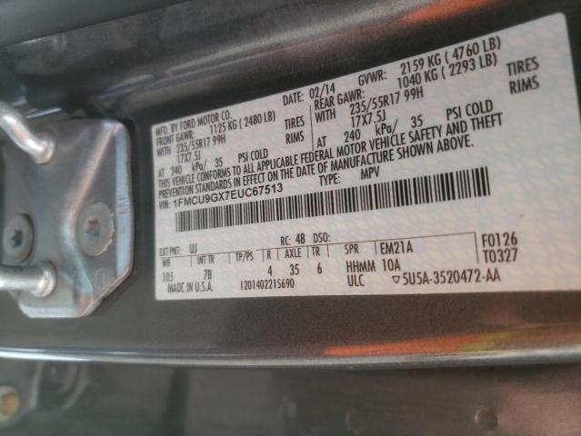 Photo 9 VIN: 1FMCU9GX7EUC67513 - FORD ESCAPE SE 