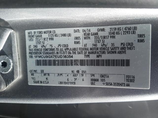 Photo 9 VIN: 1FMCU9GX7EUD38354 - FORD ESCAPE SE 