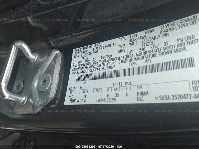 Photo 8 VIN: 1FMCU9GX7FUA55955 - FORD ESCAPE 