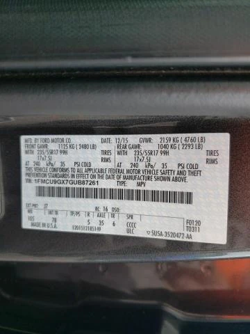 Photo 12 VIN: 1FMCU9GX7GUB87261 - FORD ESCAPE SE 