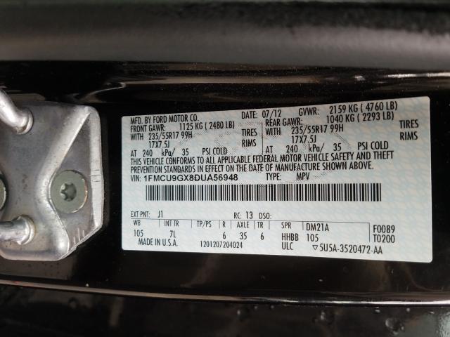 Photo 9 VIN: 1FMCU9GX8DUA56948 - FORD ESCAPE SE 