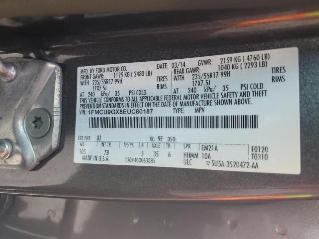 Photo 12 VIN: 1FMCU9GX8EUC80187 - FORD ESCAPE SE 