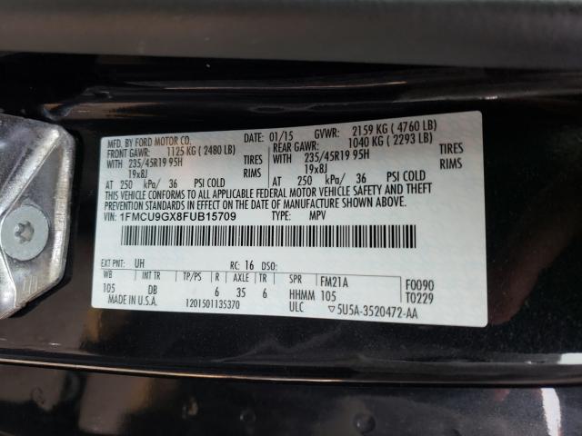 Photo 9 VIN: 1FMCU9GX8FUB15709 - FORD ESCAPE SE 