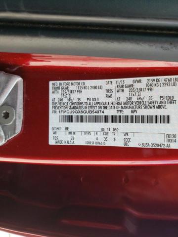 Photo 9 VIN: 1FMCU9GX8GUB54074 - FORD ESCAPE SE 