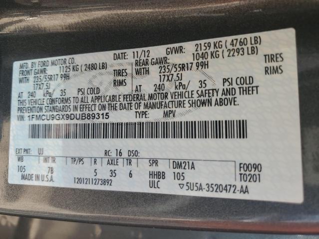 Photo 12 VIN: 1FMCU9GX9DUB89315 - FORD ESCAPE SE 