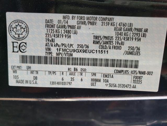 Photo 9 VIN: 1FMCU9GX9EUC11511 - FORD ESCAPE SE 