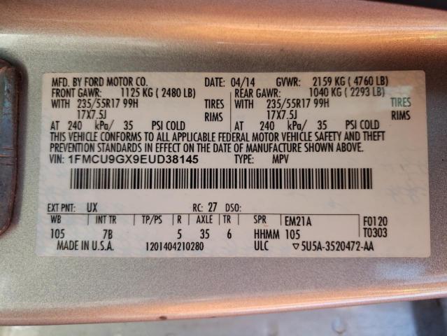 Photo 11 VIN: 1FMCU9GX9EUD38145 - FORD ESCAPE SE 