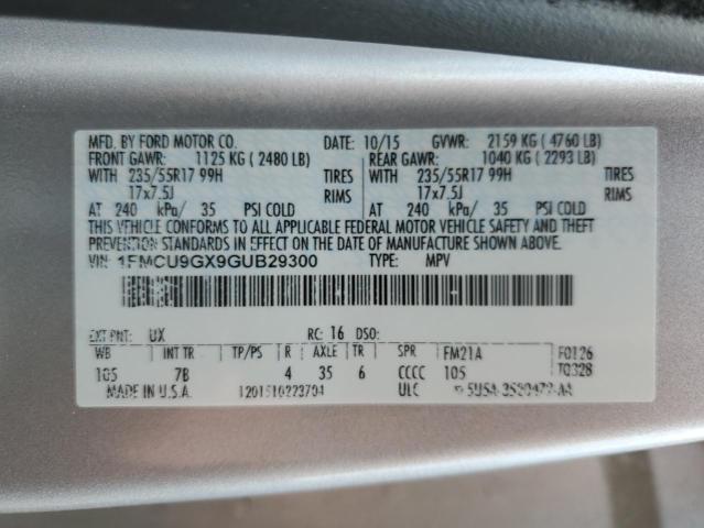 Photo 11 VIN: 1FMCU9GX9GUB29300 - FORD ESCAPE SE 