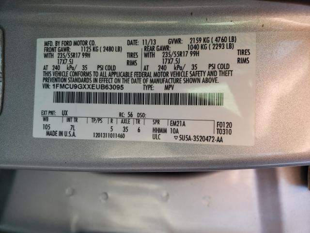 Photo 9 VIN: 1FMCU9GXXEUB63095 - FORD ESCAPE SE 