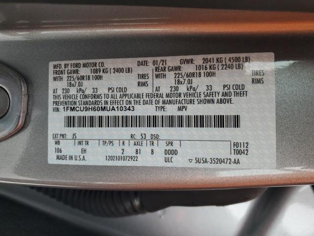 Photo 11 VIN: 1FMCU9H60MUA10343 - FORD ESCAPE SEL 