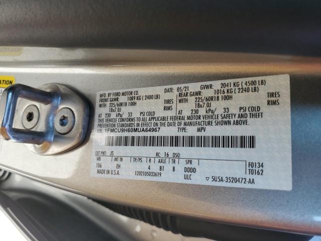 Photo 9 VIN: 1FMCU9H60MUA64967 - FORD ESCAPE SEL 