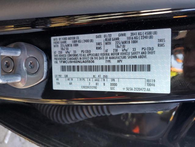 Photo 12 VIN: 1FMCU9H60NUA05936 - FORD ESCAPE SEL 