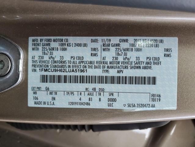 Photo 12 VIN: 1FMCU9H62LUA51961 - FORD ESCAPE SEL 