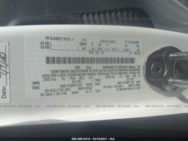 Photo 8 VIN: 1FMCU9H62LUA60000 - FORD ESCAPE 