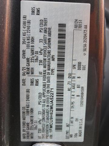 Photo 12 VIN: 1FMCU9H62MUA52271 - FORD ESCAPE 