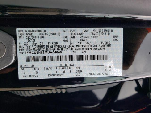 Photo 12 VIN: 1FMCU9H62MUA64646 - FORD ESCAPE SEL 