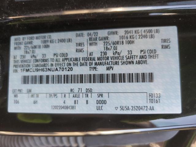 Photo 11 VIN: 1FMCU9H63NUA70120 - FORD ESCAPE SEL 