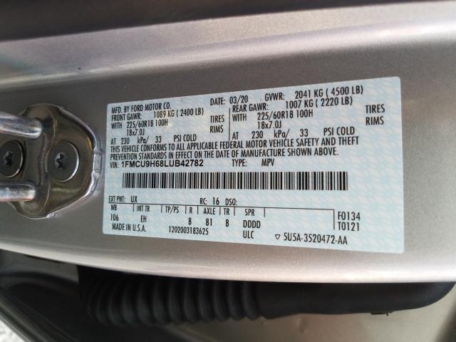 Photo 9 VIN: 1FMCU9H68LUB42782 - FORD ESCAPE SEL 