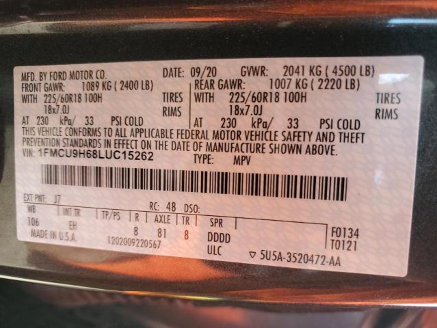 Photo 13 VIN: 1FMCU9H68LUC15262 - FORD ESCAPE SEL 