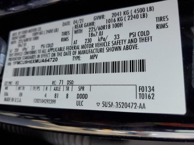 Photo 11 VIN: 1FMCU9H6XMUA64720 - FORD ESCAPE SEL 