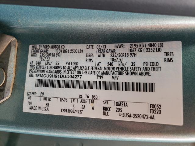 Photo 9 VIN: 1FMCU9H91DUD04277 - FORD ESCAPE SEL 