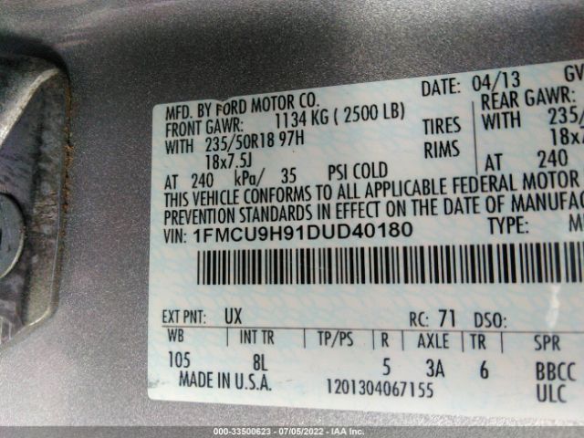 Photo 8 VIN: 1FMCU9H91DUD40180 - FORD ESCAPE 