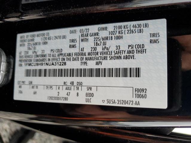 Photo 13 VIN: 1FMCU9H91NUA31228 - FORD ESCAPE SEL 