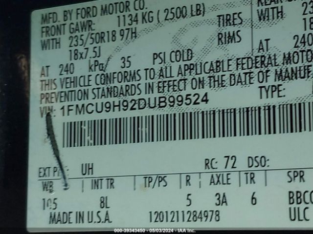 Photo 8 VIN: 1FMCU9H92DUB99524 - FORD ESCAPE 