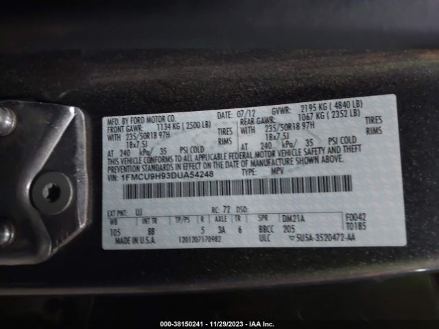 Photo 8 VIN: 1FMCU9H93DUA54248 - FORD ESCAPE 