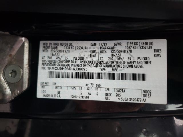 Photo 9 VIN: 1FMCU9H93DUC36693 - FORD ESCAPE SEL 