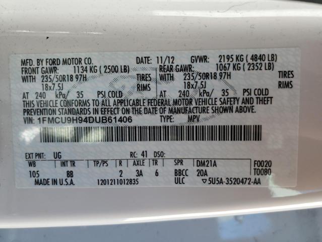 Photo 9 VIN: 1FMCU9H94DUB61406 - FORD ESCAPE SEL 