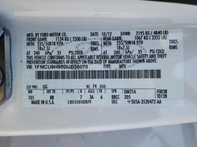 Photo 9 VIN: 1FMCU9H95DUB56070 - FORD ESCAPE SEL 