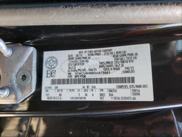 Photo 9 VIN: 1FMCU9H96DUA75661 - FORD ESCAPE SEL 