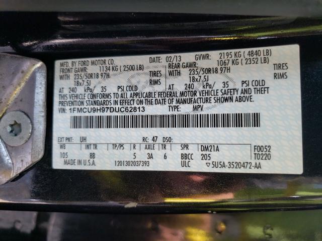 Photo 9 VIN: 1FMCU9H97DUC62813 - FORD ESCAPE SEL 