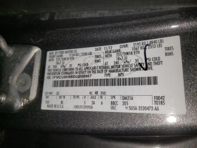 Photo 12 VIN: 1FMCU9H98DUB98667 - FORD ESCAPE SEL 