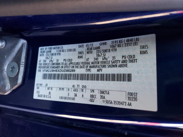 Photo 9 VIN: 1FMCU9H9XDUD88289 - FORD ESCAPE SEL 