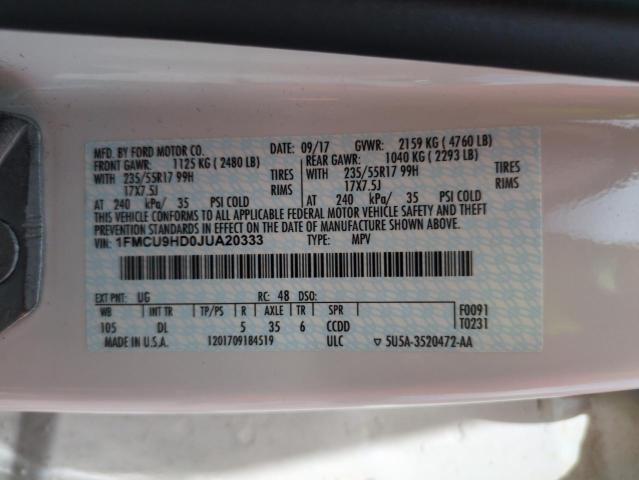 Photo 13 VIN: 1FMCU9HD0JUA20333 - FORD ESCAPE SEL 