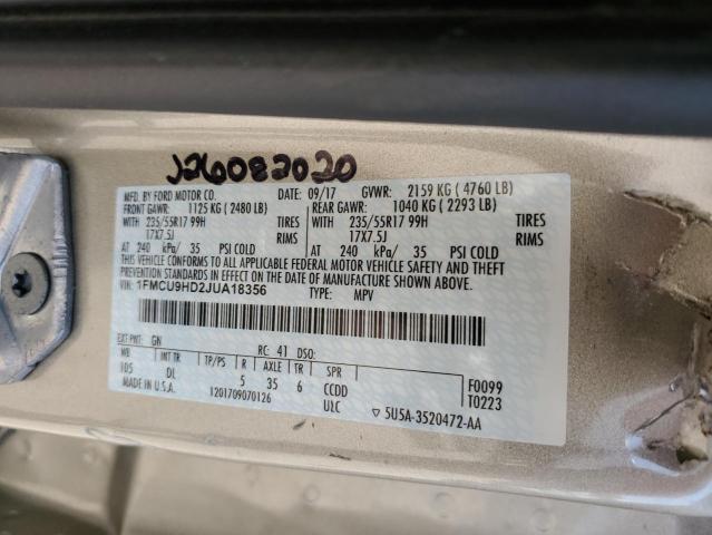 Photo 12 VIN: 1FMCU9HD2JUA18356 - FORD ESCAPE 