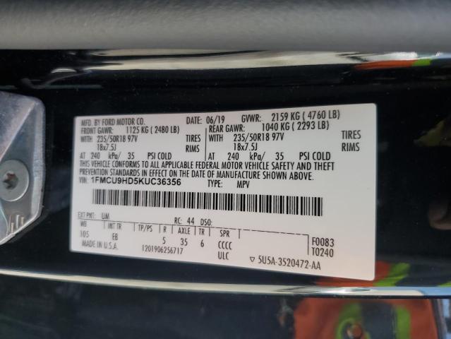 Photo 12 VIN: 1FMCU9HD5KUC36356 - FORD ESCAPE 