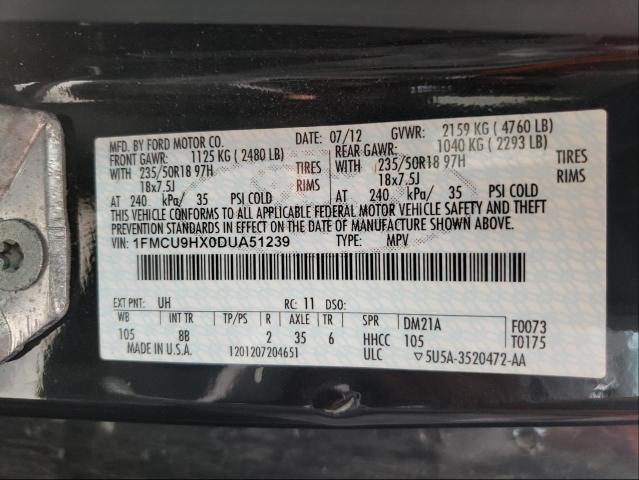 Photo 9 VIN: 1FMCU9HX0DUA51239 - FORD ESCAPE SEL 