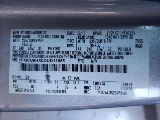 Photo 12 VIN: 1FMCU9HX0DUD11655 - FORD ESCAPE SEL 