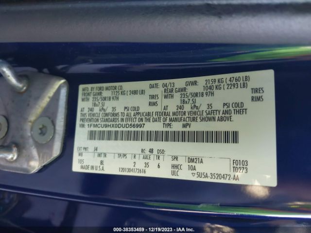 Photo 8 VIN: 1FMCU9HX0DUD56997 - FORD ESCAPE 